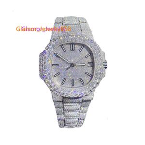 Moissanite is full of diamonds diamond- stylish personality watchLuxury High Quality Custom Iced out VVS 1/VS1 Certified WomenComplimentary watch box adjuster