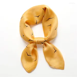 Шарфы, шелковый атласный брендовый шарф для женщин, галстук с квадратным вырезом, женский платок 70 см, платок-хиджаб, бандана, дизайн Echarpe 2023