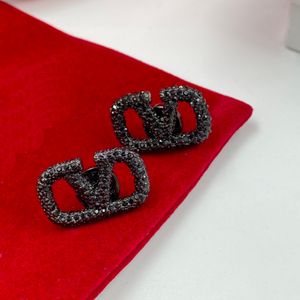 Luxury brand design black vermiculite earrings