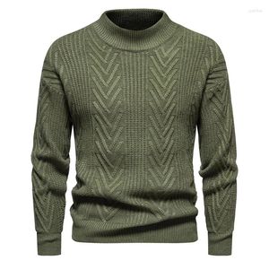 Erkek Sweaters Crew Boyun Örgü Erkek Kış Kazak 2023 Düz Renk Temel Altılar Moda Kırıştırma Kenarı ile Günlük Sıcak Kablo 3xl