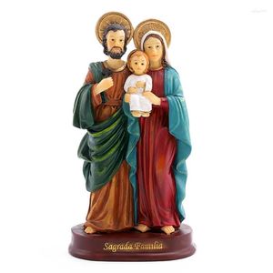 Collane con ciondolo Figurine della famiglia cattolica in resina Diyalo Statua sacra con Gesù bambino bambino San Giuseppe Vergine Maria Decorazione per esposizione da scrivania