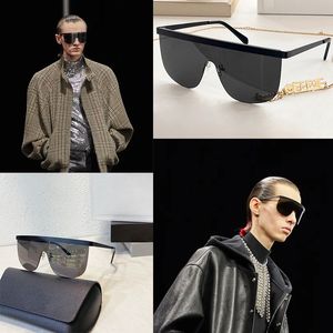 2023 Novo Designer Show Style Óculos de Sol para Mens Moda Decoração Espelho Temperamento One Piece Curvo Espelho Cool Wave Máscara Óculos CL40308