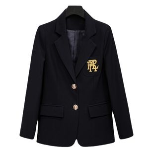 Ternos femininos Blazers terno de casacos da primavera outono letra high -end letra bordada blazer top slim temperamento elegante roupas de negócios 230407