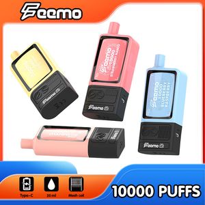 Стартовый комплект одноразового устройства для электронной сигареты на 10000 затяжек, доставка по ЕС Feemo TV10000, одноразовый вейп, 20 мл, коробка для вейпов с перезаряжаемой коробкой типа 650 мАч, оптовая цена вейпа