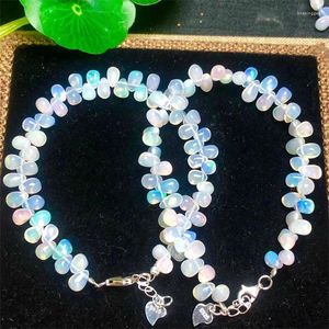 Strand doğal opal gözyaşı bilezik yuvarlak boncuklar kristal kuvars iyileştirici kadın erkek mücevherler doğum günü hediyesi 1pcs 6mm