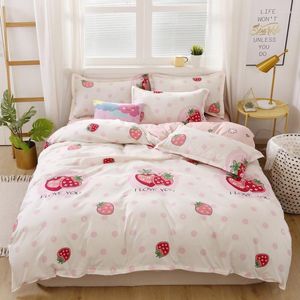 Наборы для постельных принадлежностей я люблю тебя розовый набор супер мягкий корейский одеял для при печати сладкий клубничный постель молодая девушка милая кровать