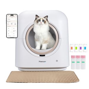 Самоочищающийся умный кошачий туалет Pawduct, очень большой автоматический роботизированный ящик для нескольких кошек с дистанционным управлением через приложение, интеллектуальная радарная защитаA, оповещения