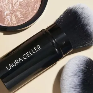 Laura Gellers Makyaj Araçları New York Sıcak Geri Çekilebilir Uzatılabilir Laura Geller Siyah Kabuki Makyaj Fırçası Profesyonel Makyaj Fırçaları Kız Kozmetik Noel Hediyesi
