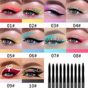 Temmuz 10 Renk Tutsal Glue Eyeliner Pencil Seti Su geçirmez ve Yağ Dayanıklı Eyeliner Kalem Smudding Calıtsız Göz Kalemi Toptan