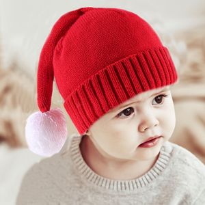 Оптовая продажа, новая детская рождественская шапка, мужская и женская теплая вязаная шапка для родителей и детей, милая шерстяная шапка с комочком волос, осень и зима