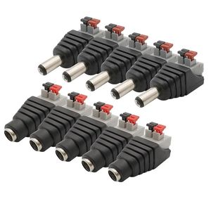 500pcs 5.5x2.1mm Erkek Kadın DC Fiş Konnektörü Pres Türü Lehimsiz Güç Terminali ED Işık Şerit Kamera İzleme Adaptörü