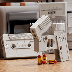 Nostaljik ses katlanabilir bant oyuncak tabanca katlanır patlama kabuğu çıkarılmış simülasyon çocuk naylon oyuncak tabanca açık oyuncak aile oyuncak yetişkin çocuk oyuncak silah