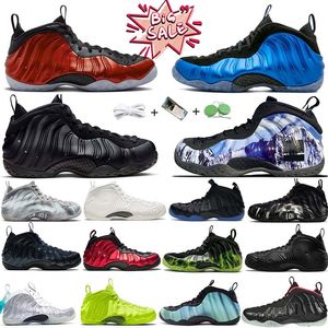 Bir Penny Mens Foamposite Basketbol Ayakkabı Anthracite Kraliyet Metalik Kırmızı Volt CDG X Siyah Beyaz Çiçek Rüyası Bir Dünya Gri ışıltılı Köpük Posit Posit Trainer Spor Sneakers