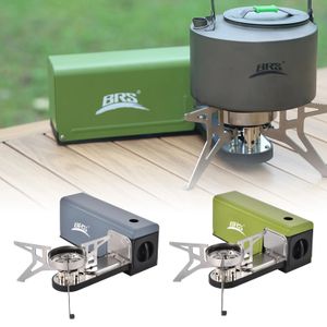 Stoves BRS Camping Folding Cassette Stove BRS 97 Portable Gas 3800W Stainless Steel Furnace Accessories 231109