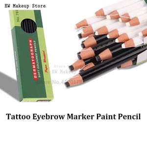 Усилители для бровей, 12 шт., черный карандаш для бровей dermatografico sobrancelha, японский цветной карандаш K7600 для бровей, перманентный макияж, принадлежности для микроблейдинга 231109