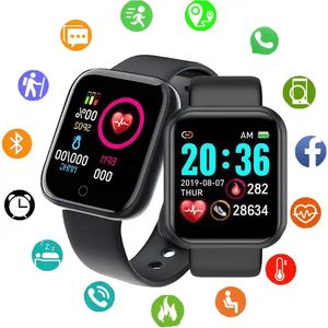 Y68 Smartwatch Sport Fitness EKG SIM kayış kan basıncı kalp atış hızı monitör pedometre kardiyo bilezik su geçirmez akıllı saat erkekleri kadınlar