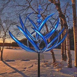Садовые украшения, уникальная ветряная турбина Харлоу, вращающаяся металлическая волшебная сила, ветряная мельница, скульптура, антикоррозийная железная художественная коллекционер