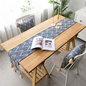 Masa Runner Table Runner püskül şeritler su geçirmez masa koşucusu Japonca kırsal düğün dekorasyonu yemek masaları için kullanılan modern ev tekstil 230408