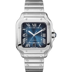 aaa мужские часы женские часы высокого качества с автоматическим заводом модные пара квадратный синий циферблат из нержавеющей стали с металлическим ремешком повседневные часы спортивные часы MontreDe Luxe