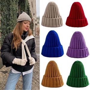 Beanieskull Caps Kış Örme Şapka Kadınlar Akrilik Beanie Unisex Elastik Sıcak Hip Hop Kapağı Yumuşak Baggy Bonnet Toptan 231109