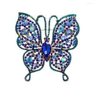 Broches Morkopela inseto borboleta para mulheres Acessórios para meninas Roupas 5 cores disponíveis Crystal Rhinestone Grandes pinos de broche