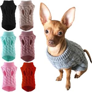 Одежда для собак Свитер для собак, одежда для кошек, зимний теплый воротник-черепаха, жилет для чихуахуа, мягкая куртка-йорк, Тедди-куртка для собак маленьких и средних размеров 231109