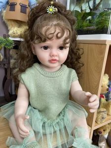 Куклы NPK 55 см, мягкий силикон всего тела, реалистичное настоящее прикосновение, Reborn Baby Girl, прекрасная Бетти с маленькими волнистыми волосами, кукла-принцесса для малышей 231109