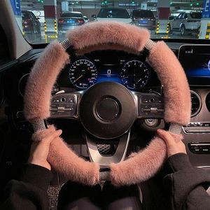 Direksiyon simidi araba kapağı kış peluş peluş sıcak tiftik moda çivili sevimli ürün iç aksesuarları kadın kızlar için