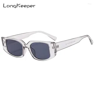 Occhiali da sole Long Keeper 2024 Punk Retro Square Donna Uomo Occhiali da sole Jelly Color Lenti Uv400 Gafas De Sol