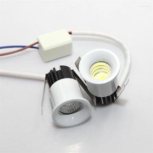 Ücretsiz Gemi Dimmabable Led Cob Spot Downlights 3W Mini Dolap Vitrin Down Light Tavan Lambaları Sürücü AC85-265V dahil