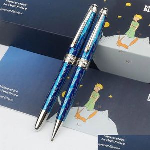 Beyaz Kalem Toptan Promosyon Koyu Mavi Petit Prens Rollerball Kalem Tasarımcı Beyin Pens YAZMA YAZIN DÜZEN DOLAŞ TESLİMİ S DHEMF