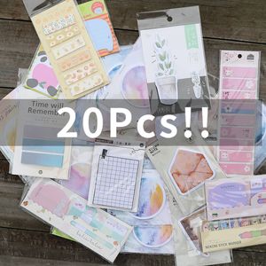 Not defterleri 20pcsbag sevimli çıkartma kawaii n kez kağıt nota planlamacı clipbook diy yer işareti 230408