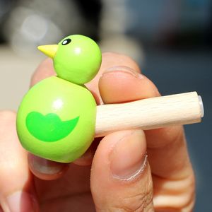 Cartoon Mini Bird Children Whistle Musical Instruments Toy Children Jewelry Pendant Wooden Early Learning Educational Toys