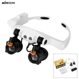 Magnifying Glasses KKMOON Portable Eye Loupes Magnifier Eyeglass Style Hands-Free Magnifying Glass Multiple Magnifications with LED Lights 230410