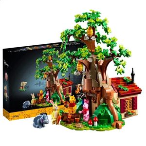 Bloklar Aogerwinnie the Pooh Tree House Bear Diy Bina Karikatür 3D Model Meclis Oyuncakları Çocuk Doğum Günü Hediyesi 231109