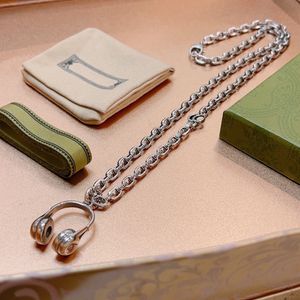 G Collar clásico Serie de auriculares collar de plata retro Collar de diseñador de marca de lujo Joyería G Collar de moda Mujer de alta calidad Regalo de pareja de hombres de lujo