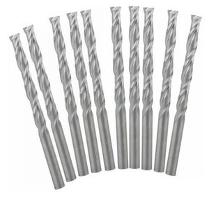 Yepyeni 10pcs 3175x22mm Çift Flüt Spiral Kesici CNC Yönlendirici Bitleri Ahşap Akrilik Matkap1250749