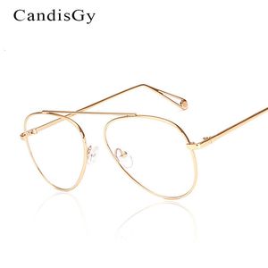 Güneş gözlüğü çerçeveleri pilot gözlükler çerçeve marka tasarımcısı kadınlar metal optik klasik gözlükler açık şeffaf lens yüksek kalite 230410