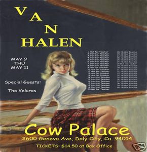 1980039s Cow Sarayı Konser Sanatı İpek Baskı Posteri'nde Ağır Metal Van Halen 24x36Inch60x90cm 0159313013