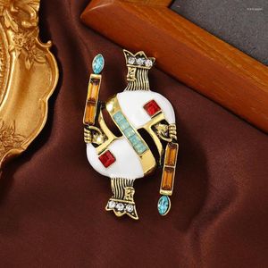 Broşlar shmik klasik kadın satranç poker yaratıcı emaye rozetleri pimler barok orta tasarım takım elbise ofis aksesuarları mücevher broş