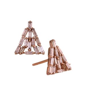 Изысканные ювелирные изделия ручной работы в форме пирамиды из цельного золота T 0,97 карата, серьги-гвоздики с бриллиантами багета, оптовик