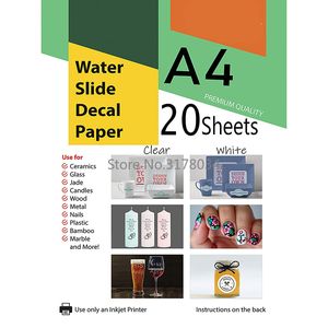 Блокноты прозрачная бумага для наклеивания водного скольжения для струйных принтеров A4 Переносная печать высокое разрешение DIY Design Cup 230408
