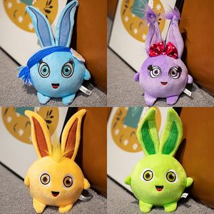 Karikatür Mutlu Bunny Peluşlar Dolgulu Hayvanlar Oyuncaklar Peluş Tavşan Oyuncak Güzel Pembe Mavi Sarı Mor Tavşanlar Peluşlar Çocuk Oyuncak Ev Dekorasyon 5 Stil