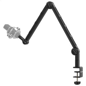 Other AV Accessories VIJIM LS25 C-clamp Flexible Desktop Light Stand Microphone Holder Live Boom Arm With 14"38"548" Ball Head for DSLR Smartphone 231109