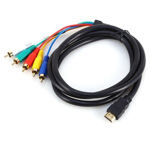 Freeshipping 5ft / 15m HD-MI Erkek-5 RCA Erkek RGB Sesli Video AV AV AV AV AVD KABLO KABLOSU TEL PXILD