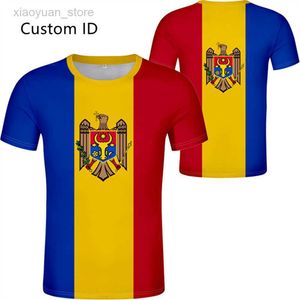 Erkek Tişörtler Erkek ve Kız Moldova T-Shirt Ücretsiz Özel İsim Numarası MDA T-Shirt Bayrağı MD Republic National College Baskı Fotoğrafı 0 Giyim M230409