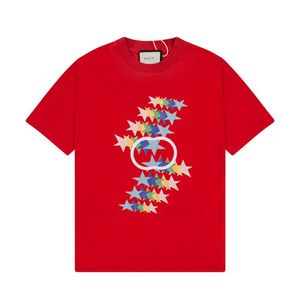Роскошная дизайнерская женская футболка для рубашки высокий издание Семейство Весна Лето 520 Специальная серия двойной звезды Shine Printed рукав Гуанчжоу футболка для мужчин женщин