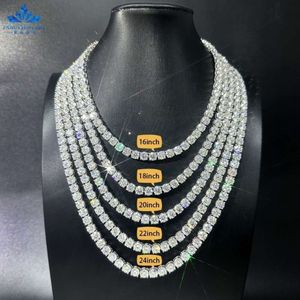 Fine JewelryFactory Stokta soluklaşmayan GRA 925 Gümüş VVS Moissanite Tenis Zinciri 3mm 4mm 5mm 6mm Kolye Bilezik Erkek Kadınlar