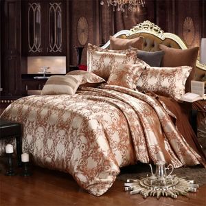 Bedding sets Europe and America Jacquard Luxury Bedding Set Satin Modern Luxury Bedding Sets High End rayon Wedding Duvet Cover Set Queen 231109