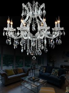 Modern Clear Chrome Chandeliers Maria Theresa Crystal Pendant Lamp Indoor Lighting Luster Cristal Pendelleuchte Light Fixture top quality 8 Lights